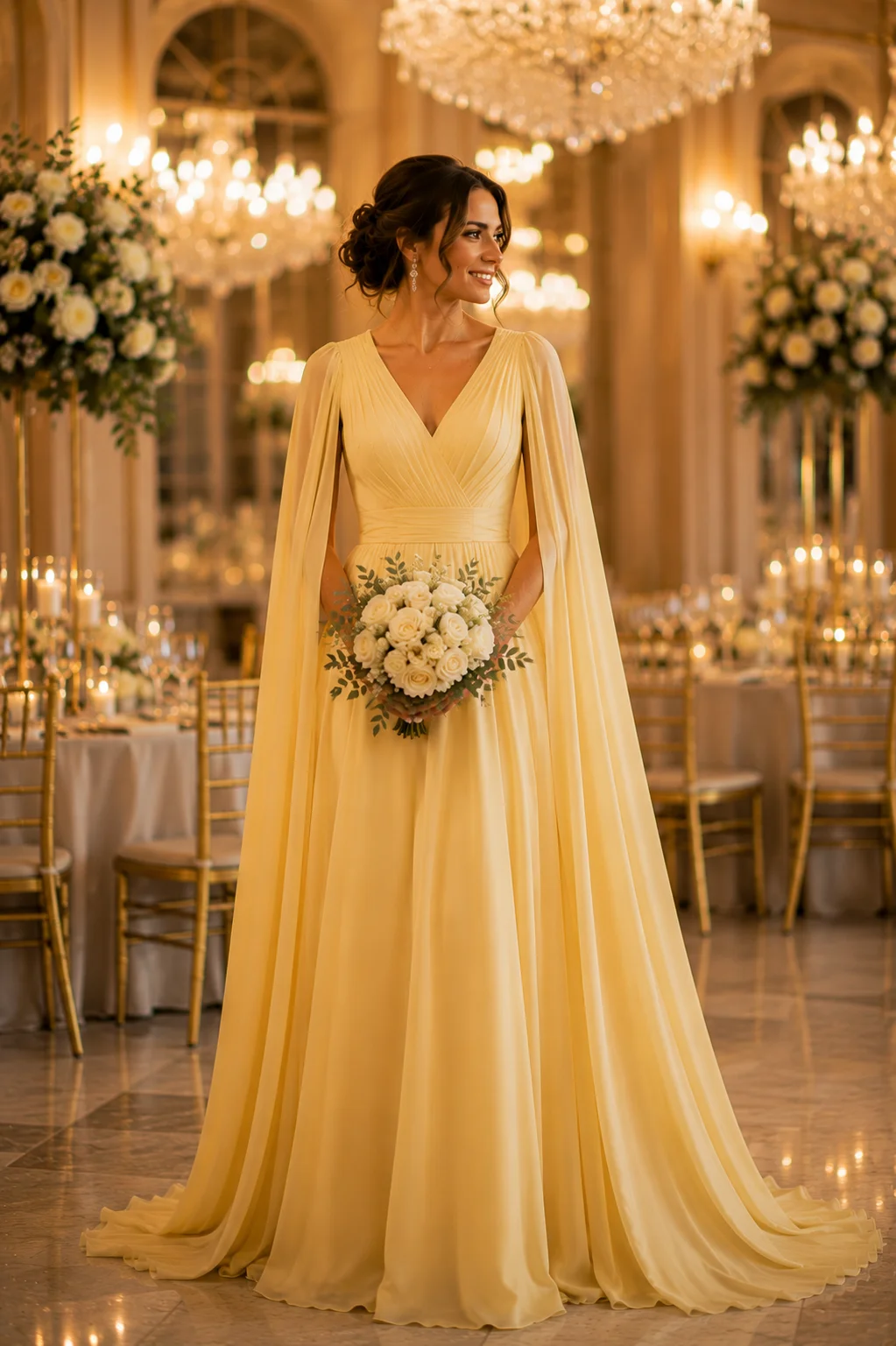 butter yellow bridesmaid dresses with sleeves Buy Pastel Yellow Satin Flutter Sleeve Wedding Guest Bridesmaid Maxi Dress  from Next USA
