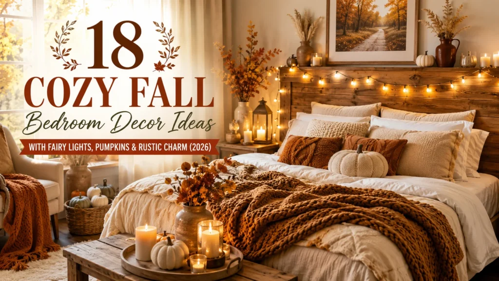 18 Cozy Fall Bedroom Decor Ideas with Fairy Lights, Pumpkins & Rustic Charm (2026)